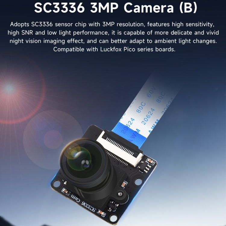 Waveshare 25553 SC3336 3MP 1/2.8-Inch F2.0 Camera Module (B), 25553