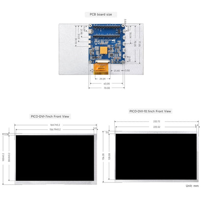 Waveshare For Raspberry Pi Pico 1024×600 Pixel IPS Panel DVI Display Module, 7 Inch, 10.1 Inch