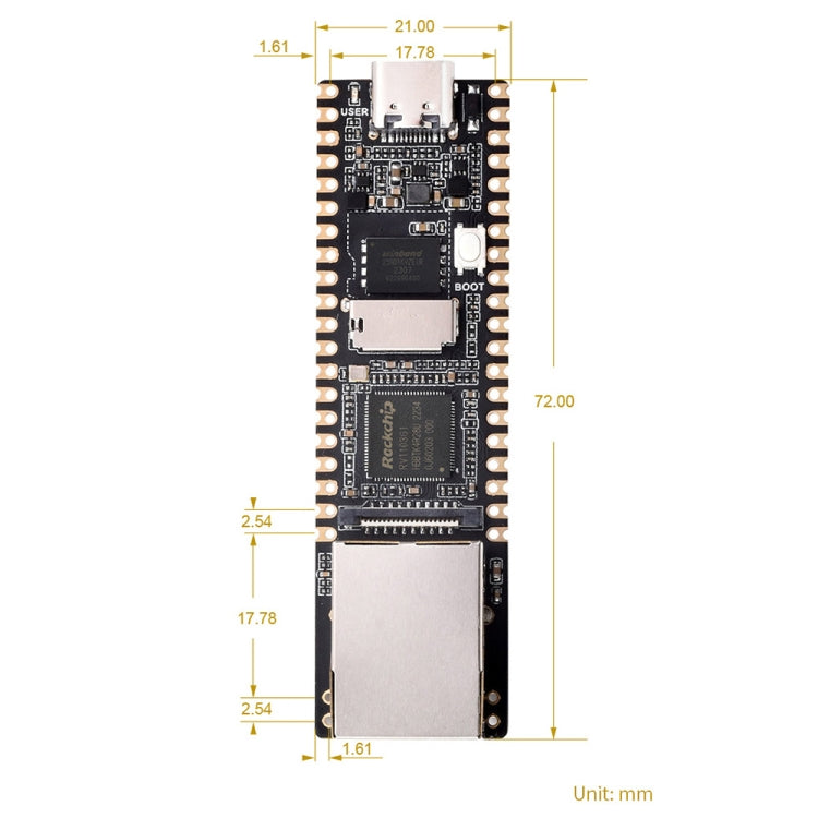 Waveshare LuckFox Pico Plus RV1103 Linux Micro Development Board, With Ethernet Port, with Header, without Header