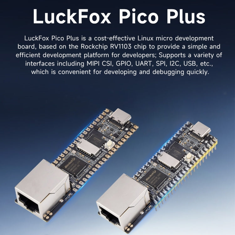 Waveshare LuckFox Pico Plus RV1103 Linux Micro Development Board, With Ethernet Port, with Header, without Header