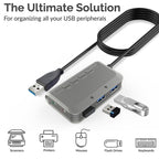 MB-103 USB 3.1 Three-Port Drive-Free HUB + 7.1 Voice Changer Sound Card High-Speed Docking Station, Cable Length: 1.2m