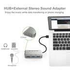 MB-103 USB 3.1 Three-Port Drive-Free HUB + 7.1 Voice Changer Sound Card High-Speed Docking Station, Cable Length: 1.2m