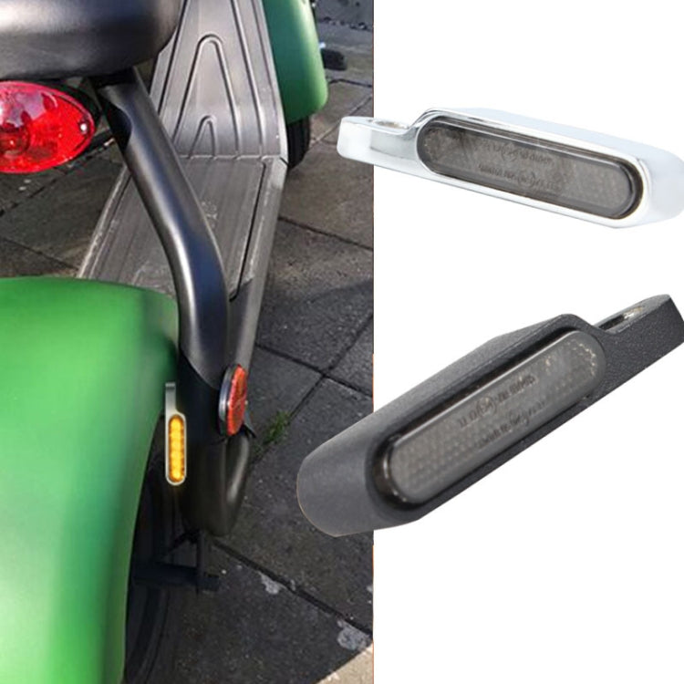 2 PCS Motorcycle Handle Turn Light Metal LED Indicator Light, Black, Silver