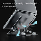 Integrated Foldable Laptop Stand Hollow Heat-Dissipating Flat Desktop Stand, Deep Space Gray, Moon Silver