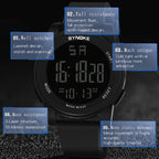 SYNOKE 9002 Men Outdoor Waterproof Sports Watch Multifunctional Luminous Digital Watch, Army Green, Black