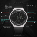 SYNOKE 9199 Student Waterproof Luminous LED Electronic Watch, Black White, Black, White
