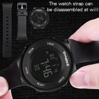 SYNOKE 9199 Student Waterproof Luminous LED Electronic Watch, Black White, Black, White