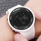 SYNOKE 9199 Student Waterproof Luminous LED Electronic Watch, Black White, Black, White
