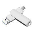 USB 3.0 + 8 Pin + USB-C / Type-C 3 in 1 Phone Computer Rotatable Metal U-Disk, 16GB, 32GB, 64GB, 128GB, 256GB