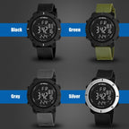 SYNOKE 9658 Student Outdoor Multi-Function Waterproof Large Dial Sports Electronic Watch, Black Silver, Military Green, Gray, Black