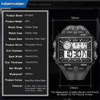 SYNOKE 6861 Outdoor Luminous Waterproof Multi-Function Square Large Screen Display Sports Electronic Watch, TBD0601628701E, TBD0601628701B, TBD0601628701C, TBD0601628701D, TBD0601628701A