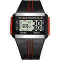 SYNOKE 9222 Men Large Screen Square Multi-Function Waterproof Luminous Electronic Watch, Red, Blue, Black