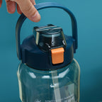 Large-Capacity Sports Water Cup Outdoor Drop-Proof Portable Straw Water Bottle, 1.5L, 2L