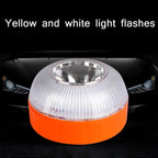 V16 Car LED White Emergency Warning Light Strong Magnetic Induction Flashing Light