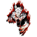 3D Realistic Wolf Head Hood Door Car Body Decoration Stickers Scratches Cover Waterproof Car Stickers, Wolf Head Right, Wolf Head Left