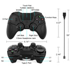 MB-P913 PC Six-Axis Somatosensory Back Key Programming Dual Vibration Bluetooth Gamepad For PS4 Pro, Red Black, Blue Black, Black White, Black