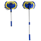 Chenille Water Brush Telescopic Rotary Roller Brush Cleaning Mop, Rotary Royal Blue