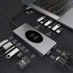 BX15W USB HUB Type-C Docking Station with Wireless Charge Function, BX15W