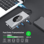 BX15W USB HUB Type-C Docking Station with Wireless Charge Function, BX15W