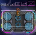 F12 6 Fans USB Semiconductor Computer Radiator Notebook Stand with Phone Holder, Blue Light, Blue Light + RGB Light
