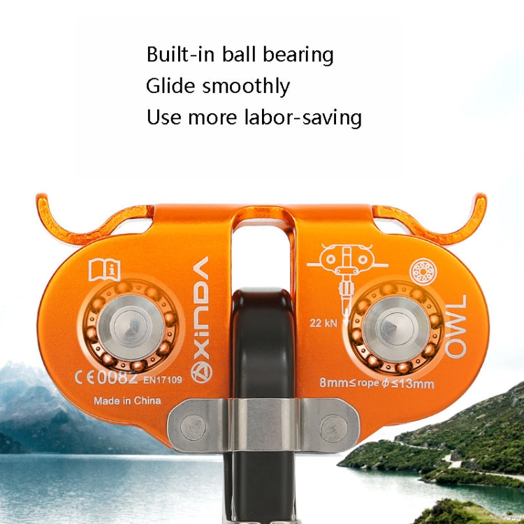 XINDA XD-Q9751 Outdoor Jungle Rope Overhead Crossing Tandem Double Pulley, XINDA XD-Q9751(Orange), XINDA XD-Q9751(Gray)