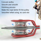 XINDA XD-8613 Outdoor Rock Climbing Jungle Rope Overhead Crossing Side Plate Double Pulley, Red, Black