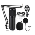 BM800 Condenser Microphone Set, BM800 With USB Sound Card (Black), BM800 With USB Sound Card (Black Golden Net)
