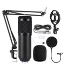 BM800 Condenser Microphone Set, BM800 With USB Sound Card (Black), BM800 With USB Sound Card (Black Golden Net)