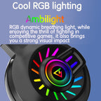 FOREV G97 RGB Luminous Wired Game Headset with Mic, Spec:, Standard (Black), 7.1 Channel (Black)