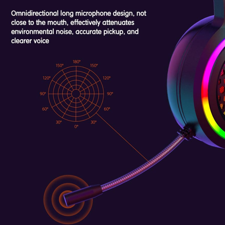 FOREV G99 USB RGBHead-Mounted Wired Headset With Microphone, Style:, Standard Version (Colorful Light Black ), Standard Version  (Colorful Light Pink ), 7.1 Channel  (Colorful Light Black)