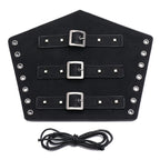 P01994 Men Leather Bracer Personality Punk Riding Arm Guard, Geometry Rivet