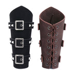 P01994 Men Leather Bracer Personality Punk Riding Arm Guard, Geometry Rivet