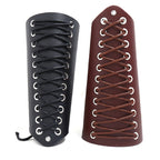 P01901 Simple Wax Wire Woven Leather Wristband Locomotive Riding Arm Guard, Wax Wire