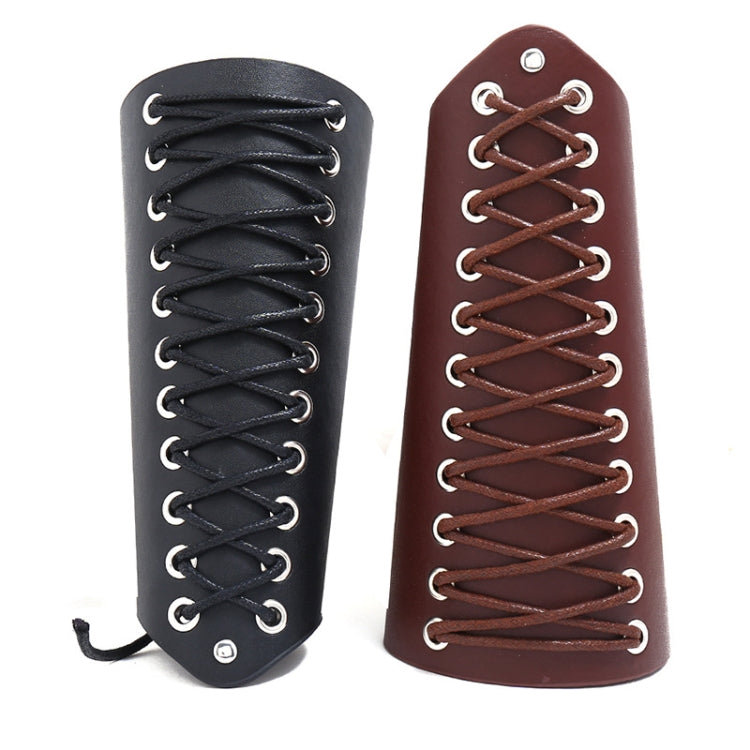 P01901 Simple Wax Wire Woven Leather Wristband Locomotive Riding Arm Guard, Wax Wire