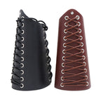 P01901 Simple Wax Wire Woven Leather Wristband Locomotive Riding Arm Guard, Wax Wire