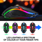 T-WOLF TF-800 4 in 1 Gaming Luminous Keyboard Mouse Headset Set