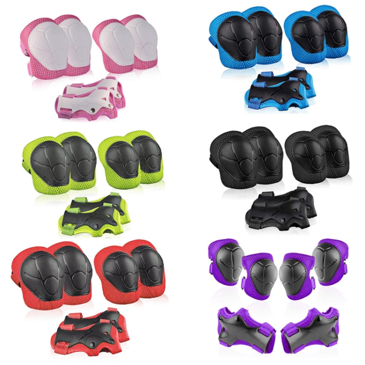 DD-610 6 In 1 Children Riding Sports Protective Gear Set, DD-610 (Green), DD-610 (Red), DD-610 (Blue), DD-610 (Pink), DD-610 (Black), DD-610 (Purple)