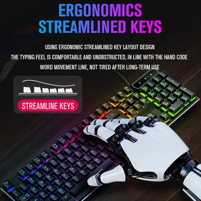 LD-126 4 in 1 Luminous Keyboard + Mouse + Earphone + Mouse Pad Set