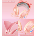 Shipadoo LD-122 4 in 1 Girly Glowing Keyboard + Mouse + Earphone + Mouse Pad Set, Pink Punk, Black Punk