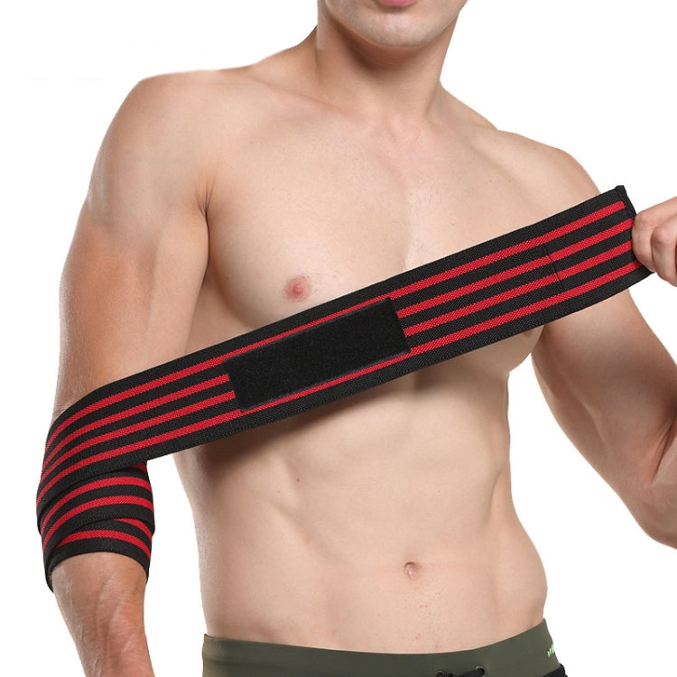 Lengthening Exercise Wrap Bandage Elbow Pads, Elbow Pads(Four Red Stripes)