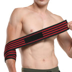 Lengthening Exercise Wrap Bandage Elbow Pads, Elbow Pads(Four Red Stripes)
