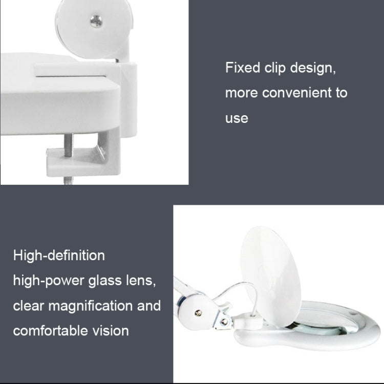 TS-9827 8X Multifunctional Clip-on Work Maintenance Magnifier with LED Light, 8X (US Plug)
