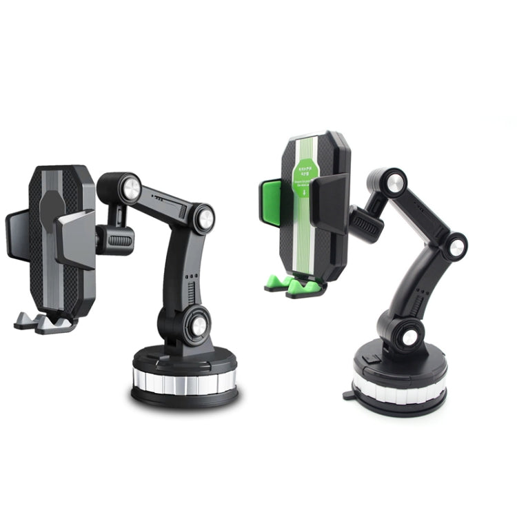 X-0566 Big Suction Cup Car Phone Holder Center Console Phone Holder, X-0566 Black Green, X-0566 Black Gray