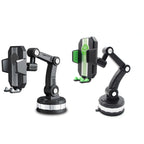 X-0566 Big Suction Cup Car Phone Holder Center Console Phone Holder, X-0566 Black Green, X-0566 Black Gray