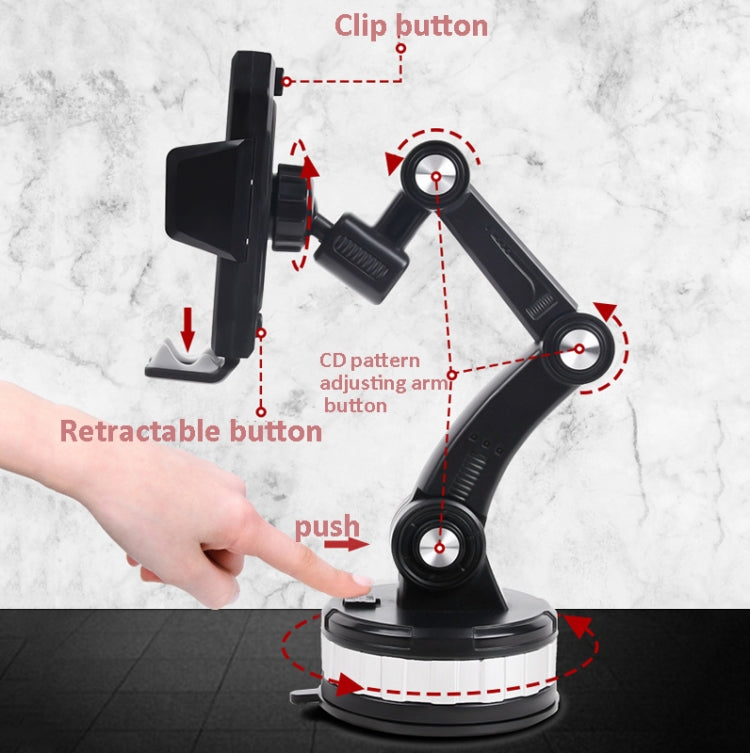 X-0566 Big Suction Cup Car Phone Holder Center Console Phone Holder, X-0566 Black Green, X-0566 Black Gray