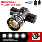 7602 LED USB Charging Telescopic Zoom Bicycle Front Light, Specification:, Headlight, Headlight + 928 Taillight, Headlight + 056 Taillight, Headlight + 313 Taillight, Headlight + Gem Lamp, Headlight +11034 Taillight, Headlight + Laser Taillight        ...