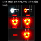 2 PCS AS-08 200LM Aluminum Alloy LED Bicycle Taillight, Red, White
