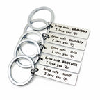 10 PCS C1010 Drive Safe Stainless Steel Tag Keychain, 10x40mm