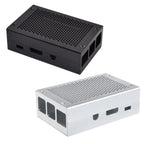 Aluminum Alloy Shell Grid Cooling Box For Raspberry Pi 3 Model B Pi 2/B +, Black, Silver