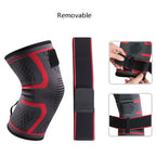 Pressurized Tape Knit Sports Knee Pad, M (Red), L (Red), XL (Red), XXL (Red), M (Black), L (Black), XL (Black), XXL (Black)